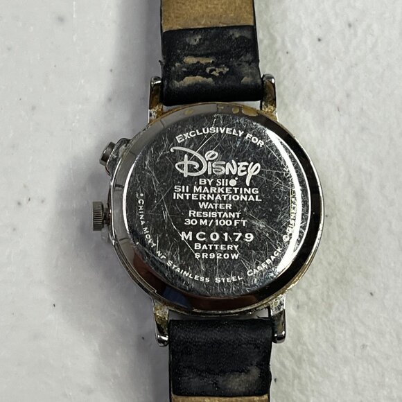 Disney Womens Mickey Mouse Musical Watch With Black Leather Strap - Picture 4 of 11